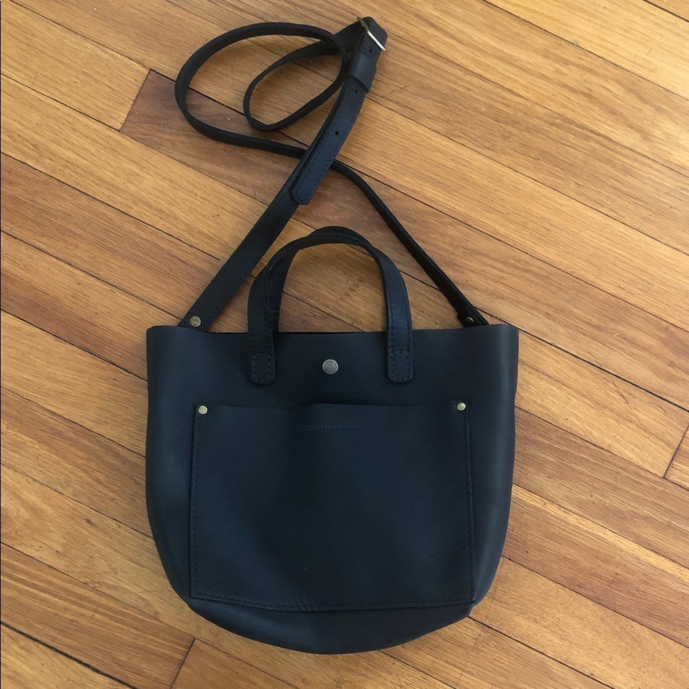 Portland leather goods Elegant Black Leather Tote Bag like
New